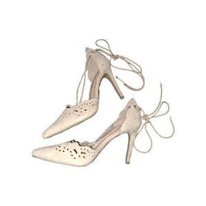 Christian Siriano for Payless Womens Suede High Heel Pumps Shoes Khaki Lace Sz 7
